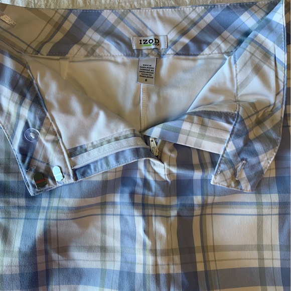 Izod Womens Golf Skort Size 8 Plaid Blue and White Pickle Ball - Picture 10 of 10